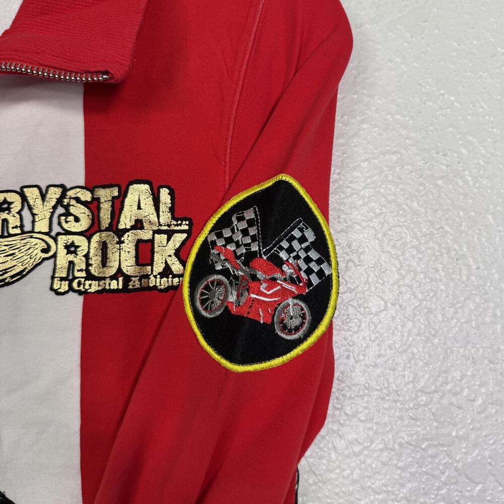 Christian Audigier Y2K Track Jacket Womens Small Italy Flag Crystal Rock NEW - Picture 6 of 16